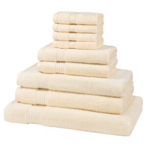 9 Piece 700GSM Bamboo Towel Set - 4 Face Cloths, 2 Hand Towels, 2 Bath Towels, 1 Bath Sheet