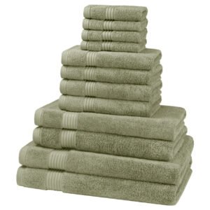 12 Piece 700GSM Bamboo Towel Set - 4 Face Cloths, 4 Hand Towels, 2 Bath Towels, 2 Bath Sheets