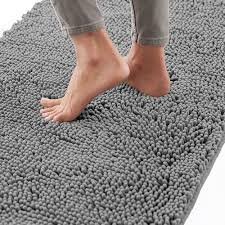 1000 GSM Chenille Microfibre Bath Mat & Pedestal Set